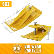 1PCS Tractor Bucket Protector Heavy Duty Steel Snow Plow Attachments Skid Edge Protector Turf Tamer Skid Protector with Lock Nuts and Bolts - Yellow