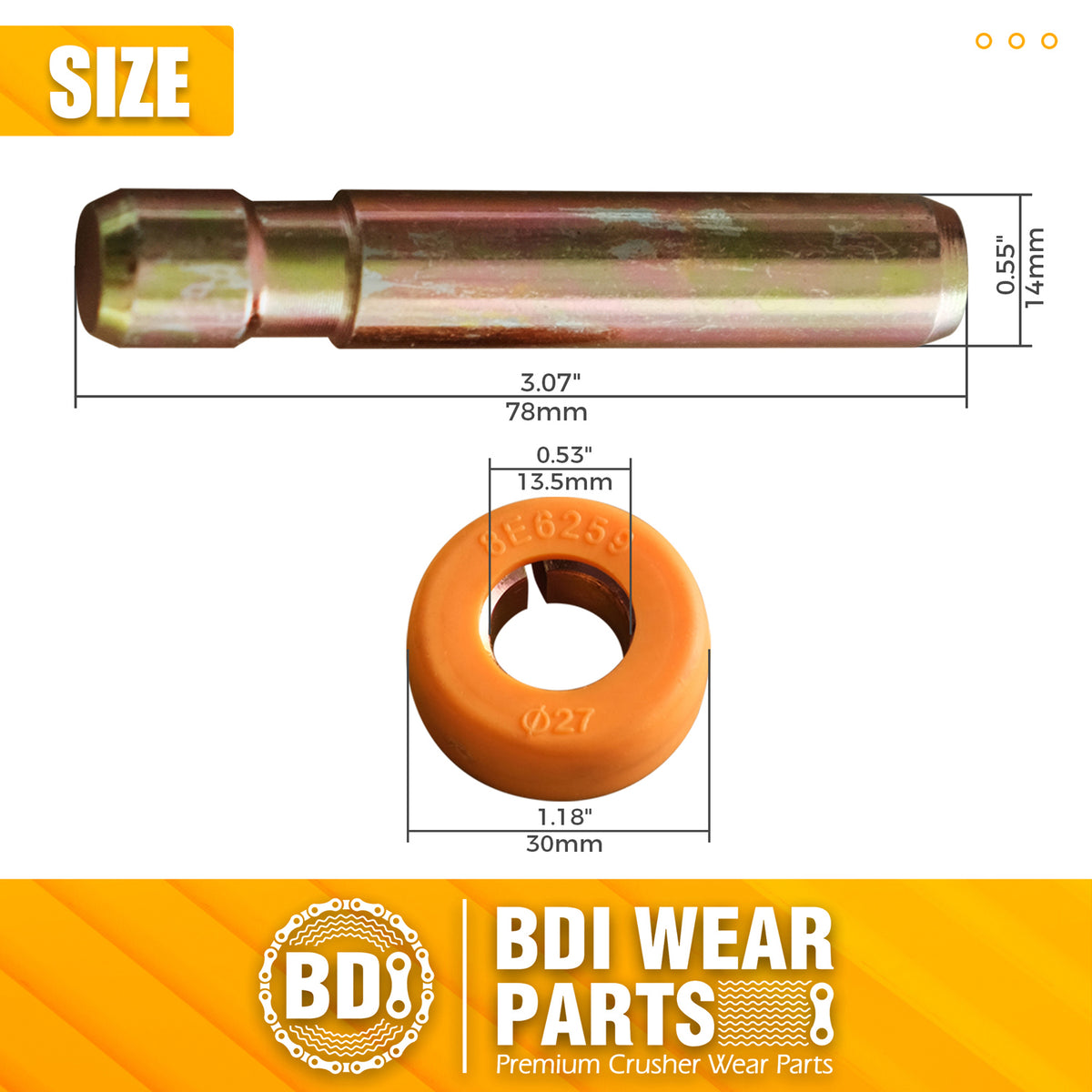 BDI Wear Parts Bucket Teeth Pins 8E6258 8E6259 Retainer Fits CAT J250 1U3251 1U3252 Series - 5PK
