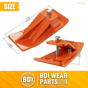 1PCS Tractor Bucket Protector Heavy Duty Steel Snow Plow Attachments Skid Edge Protector Turf Tamer Skid Protector with Lock Nuts and Bolts - Orange