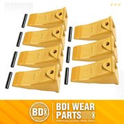 X156 Dirt Teeth Hensley Style Bucket Teeth/Tooth with P156 Roll Pins - 7 Pack