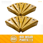 BDI Wear Parts 1U3202 Excavator Bucket Teeth, Caterpillar Bucket Tooth Takes Pins 8E6208 and Retainers 8E6209 for J200 Series - 10 Set