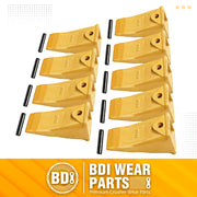 X156 Dirt Teeth Hensley Style Bucket Teeth/Tooth with P156 Roll Pins - 9 Pack