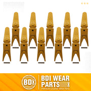 BDI Wear Parts Assembly 230X156 Backhoe Shank / X156WTL Bucket Teeth / P156 Roll Pins Bobcat Skid Steer Caterpillar Style for Mini Excavator - 10 Set