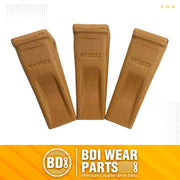 6Y3222 Caterpillar Bucket Teeth with Pins and Retainer Clips, CAT Style 6Y-3222 Long Tip J225 Replacement Dirt Tooth for Excavator - 3PK