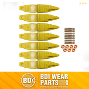 BDI Wear Parts Assembly Adapter 119-3204 Bolt On Shank / 1U3202TL Excavator Bucket Teeth/Pin 8E6208 Retainer 8E6209, Caterpillar Bucket Tooth J200 Series - 7 Set