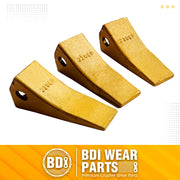 BDI WEAR PARTS 230SP Casting Backhoe Bucket Teeth with TF23P Flex Pins for 23 & 230 Series Skid Steer Loaders and Excavators - 3PK