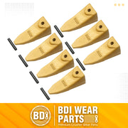 BDI Wear Parts X156T Tiger Hensley Style Bucket Teeth with P156 Roll Pins - 7 Pack