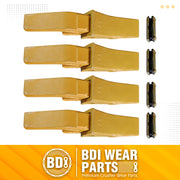 BDI Wear Parts Assembly U43792 Bucket Tooth Adapter +23 230 Bucket Teeth with TF23P Flex Pins Weld on Bucket Teeth for 23 & 230 Series Skid Steer Loaders and Excavators- 4PK