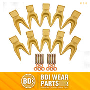 BDI Wear Parts 1U3202WTL Hensley Style Bucket Teeth for Excavator Buckets Caterpillars Tractor Bucket Teeth for Loader Skid Steer (10 Pack)
