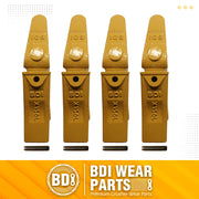 BDI Wear Parts Assembly 230X156 Backhoe Shank / X156L Bucket Teeth / P156 Flex Pin Bobcat Skid Steer Caterpillar Style for Mini Excavator - 4 Set