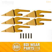 BDI Wear Parts Assembly 230X156 Backhoe Shank / X156S Bucket Teeth / P156 Flex Pin Bobcat Skid Steer Caterpillar Style for Mini Excavator - 5 Set
