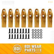 BDI Wear Parts 132-4720 1324720 Bucket Teeth for Caterpillar Aftermarket Teeth fit Skidsteer CAT Loaders Excavators w/Bolts and Nuts - 8PK