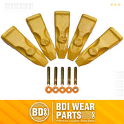 BDI Wear Parts Cat Bucket Teeth Combination of 1U3252RC Caterpillars J250 Hensley Style Buckets Teeth with Pins - 5 Pack
