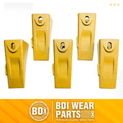 BDI Wear Parts 6737325 Bobcat Style Dirt Digging Bucket Teeth for Skid Steer and Mini Excavator Bucket Tooth with 6737326 Flexpins - 10 Pack