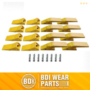 BDI Wear Parts Assembly U43792 Bucket Tooth Adapter, 230S Bucket Teeth with TF23P Flex Pins Weld on Bucket Teeth for 23 & 230 Series Skid Steer Loaders and Excavators- 8PK