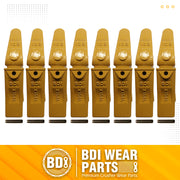 BDI Wear Parts Assembly 230X156 Backhoe Shank / X156L Bucket Teeth / P156 Roll Pins Bobcat Skid Steer Caterpillar Style for Mini Excavator - 8 Set