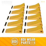 BDI WEAR PARTS 230SP Forged Bucket Teeth with TF23P Flex Pins For 23 & 230 Series Skid Steer Loaders and Excavators - 10 PACK