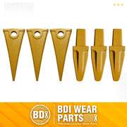 BDI Wear Parts Assembly Bucket Teeth 1U3252 / Adapter 6Y3254 / Pins for Caterpillars J250-3 Set