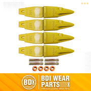 BDI Wear Parts Assembly Adapter 119-3204 Bolt On Shank / 1U3202TL Excavator Bucket Teeth/Pin 8E6208 Retainer 8E6209, Caterpillar Bucket Tooth J200 Series - 4 Set