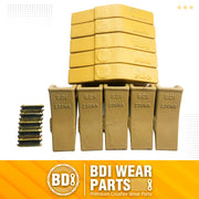 BDI Wear Parts 2740W23 Bucket Tooth Seat Adapter + 23 230 Bucket Teeth and TF23P Flex Pins - 5 Set