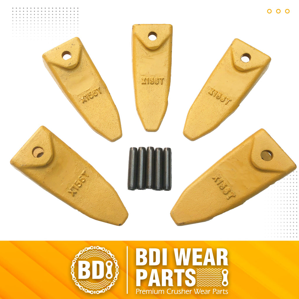 BDI Wear Parts X156T Tiger Hensley Style Bucket Teeth 5 Pack 156 Serie