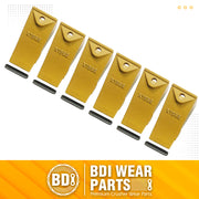 BDI Wear Parts Bucket Teeth for Skid Steering and Small excavators, X156S Bucket Teeth + P156 Roll Pins (6 PACK)