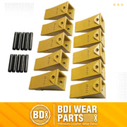 BDI Wear Parts X156S Backhoe Bucket Teeth with Pins for Skid Steer and Mini Excavator Buckets -10 Pack