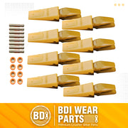 BDI Wear Parts Assembly Adapter 119-3204 Bolt On Shank / 1U3202 Excavator Bucket Teeth/Pins 8E6208 Retainers 8E6209, Caterpillar Bucket Tooth J200 Series - 8 Set