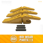 BDI Wear Parts Assembly 230X156 Backhoe Shank / X156L Bucket Teeth / P156 Flex Pin Bobcat Skid Steer Caterpillar Style for Mini Excavator - 3 Set