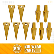 BDI Wear Parts Assembly Bucket Teeth 1U3252 / Adapter 6Y3254 / Pins for Caterpillars J250-5 Set