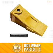BDI Wear Parts Company Yellow X156L Long Bucket Teeth + P156 Roll Pin for Hensley Style for Skid Steer and Mini Excavators - 1 Pack