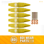 BDI Wear Parts Assembly Adapter 119-3204 Bolt On Shank / 1U3202TL Excavator Bucket Teeth/Pin 8E6208 Retainer 8E6209, Caterpillar Bucket Tooth J200 Series - 6 Set