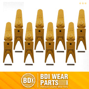 BDI Wear Parts Assembly 230X156 Backhoe Shank / X156WTL Bucket Teeth / P156 Roll Pins Bobcat Skid Steer Caterpillar Style for Mini Excavator - 8 Set