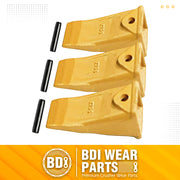 X156 Dirt Teeth Hensley Style Bucket Teeth/Tooth with P156 Roll Pins - 3 Pack