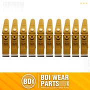 BDI Wear Parts Assembly 230X156 Backhoe Shank / X156L Bucket Teeth / P156 Roll Pins Bobcat Skid Steer Caterpillar Style for Mini Excavator - 10 Set