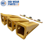 BDI Wear Parts 3 Pack 1U3302 Caterpillar Style J300 General Purpose Dirt Excavator Bucket Teeth Long Tip with Pins and Retainers