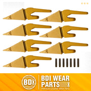 BDI Wear Parts Assembly 230X156 Backhoe Shank / X156S Bucket Teeth / P156 Flex Pins Bobcat Skid Steer Caterpillar Style for Mini Excavator - 7 Set