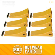 BDI WEAR PARTS 230SP Forged Bucket Teeth with TF23P Flex Pins For 23 & 230 Series Skid Steer Loaders and Excavators - 6 PACK