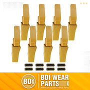 BDI Wear Parts Assembly U43792 Bucket Tooth Adapter +23 230 Bucket Teeth with TF23P Flex Pins Weld on Bucket Teeth for 23 & 230 Series Skid Steer Loaders and Excavators- 8PK