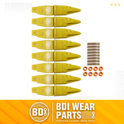 BDI Wear Parts Assembly Adapter 119-3204 Bolt On Shank / 1U3202TL Excavator Bucket Teeth/Pin 8E6208 Retainer 8E6209, Caterpillar Bucket Tooth J200 Series - 8 Set