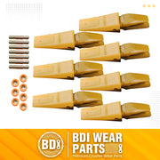 BDI Wear Parts Assembly Adapter 119-3204 Bolt On Shank / 1U3202 Excavator Bucket Teeth/Pins 8E6208 Retainers 8E6209, Caterpillar Bucket Tooth J200 Series - 7 Set