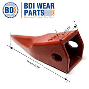 BDI Wear Parts 23 230 Series 23TL Bucket Teeth Replacement Teeth for Bobcat Bucket Tooth with 23p Flex Pin for Hensley Excavator - 10 Pack