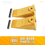 X156 Dirt Teeth Hensley Style Bucket Teeth/Tooth with P156 Roll Pins - 2 Pack