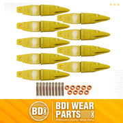 BDI Wear Parts Assembly Adapter 119-3204 Bolt On Shank / 1U3202TL Excavator Bucket Teeth/Pin 8E6208 Retainer 8E6209, Caterpillar Bucket Tooth J200 Series - 9 Set