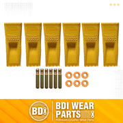BDI Wear Parts 1U3202 Excavator Bucket Teeth, Caterpillar Bucket Tooth Takes Pins 8E6208 and Retainers 8E6209 for J200 Series - 6 Set