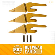 BDI Wear Parts Assembly 230X156 Backhoe Shank / X156S Bucket Teeth / P156 Flex Pin Bobcat Skid Steer Caterpillar Style for Mini Excavator - 3 Set