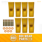 BDI Wear Parts 1U3202 Excavator Bucket Teeth, Caterpillar Bucket Tooth Takes Pins 8E6208 and Retainers 8E6209 for J200 Series - 7 Set