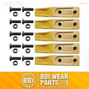1358203 Bucket Teeth 6Y6335 Caterpillar Style Backhoe Loader / Excavator Unitooth with Bolts and Nuts - 5 Set