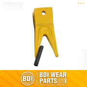 BDI Wear Parts X156WTL Twin Tiger Hensley Style Bucket Teeth with P156 Flex Pin - 1 Pack