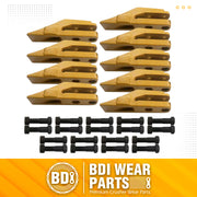 BDI Wear Parts 6684447 Trenching Bucket Teeth, Bobcat Style Skid Steer Backhoe Bolt On Tooth Unitooth - 9PK